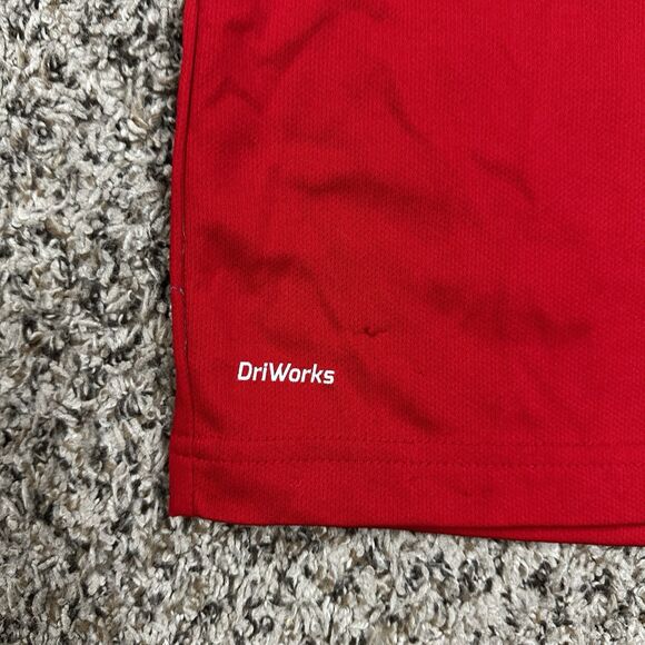 Athletic Works DriWorks Knit Shirt Mens Sz L /XL Gray Red Short Sleeve Crew Neck - Picture 3 of 15